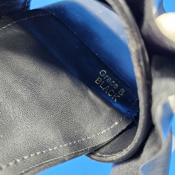 Camel Threads Grace Womens Size 8 Black Slip On Ruched w/ Pearls Heel Sandals - Picture 9 of 13